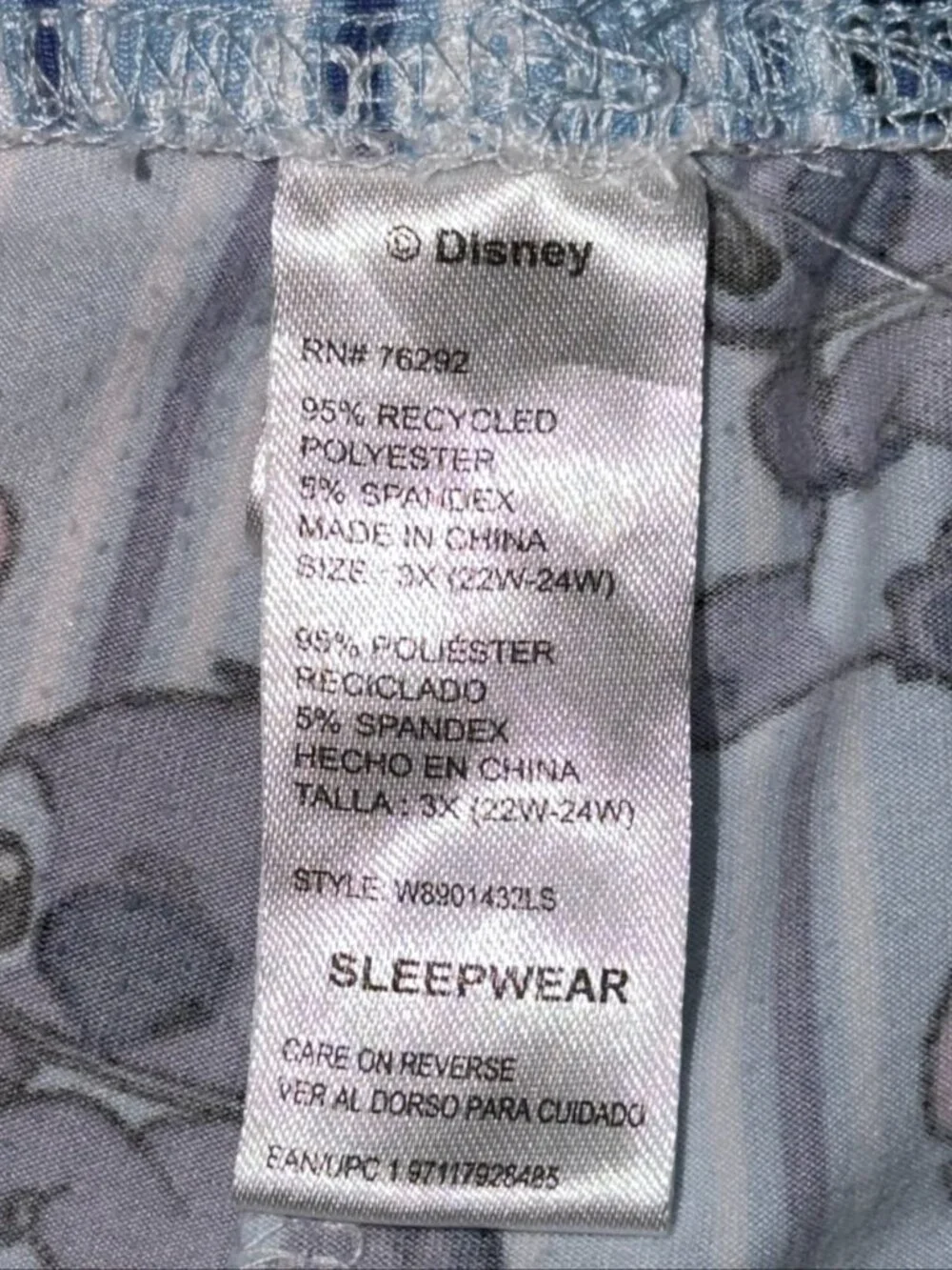 Disney Stitch Women's Sleep Pants 3X Blue